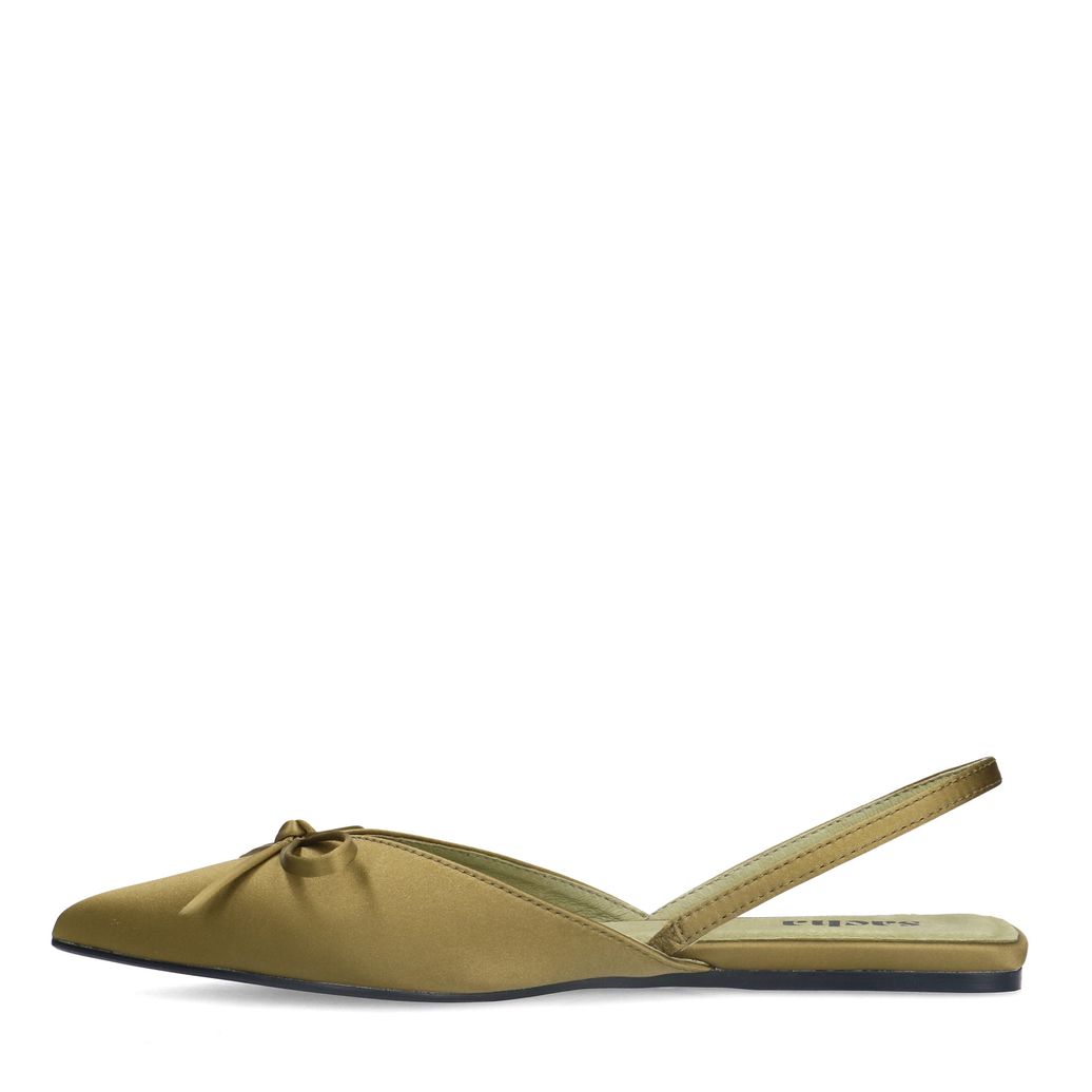 Grüne Slingbacks mit Schleife