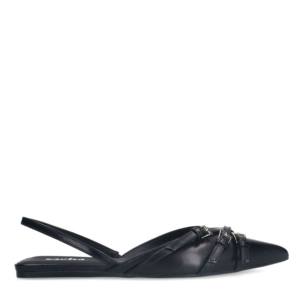 Slingbacks avec boucles - noir