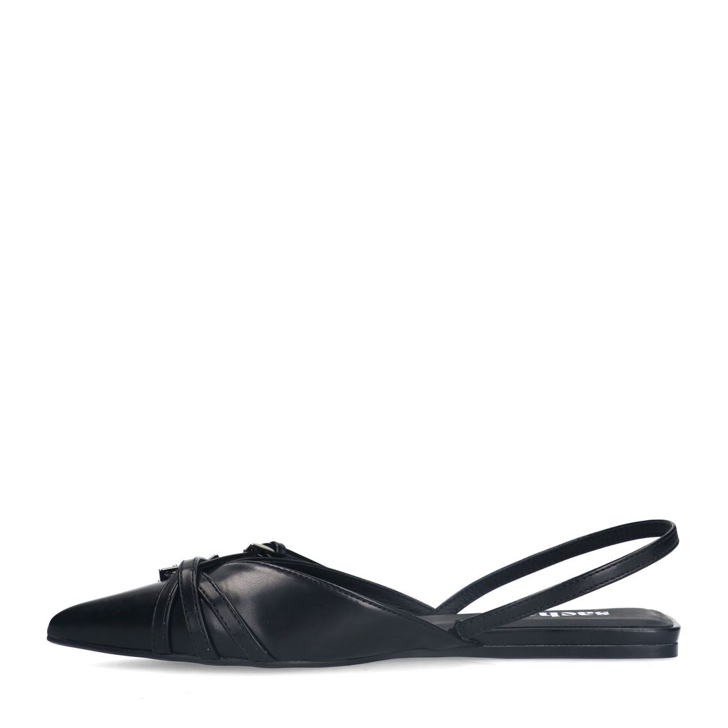 Zwarte slingbacks met gespen
