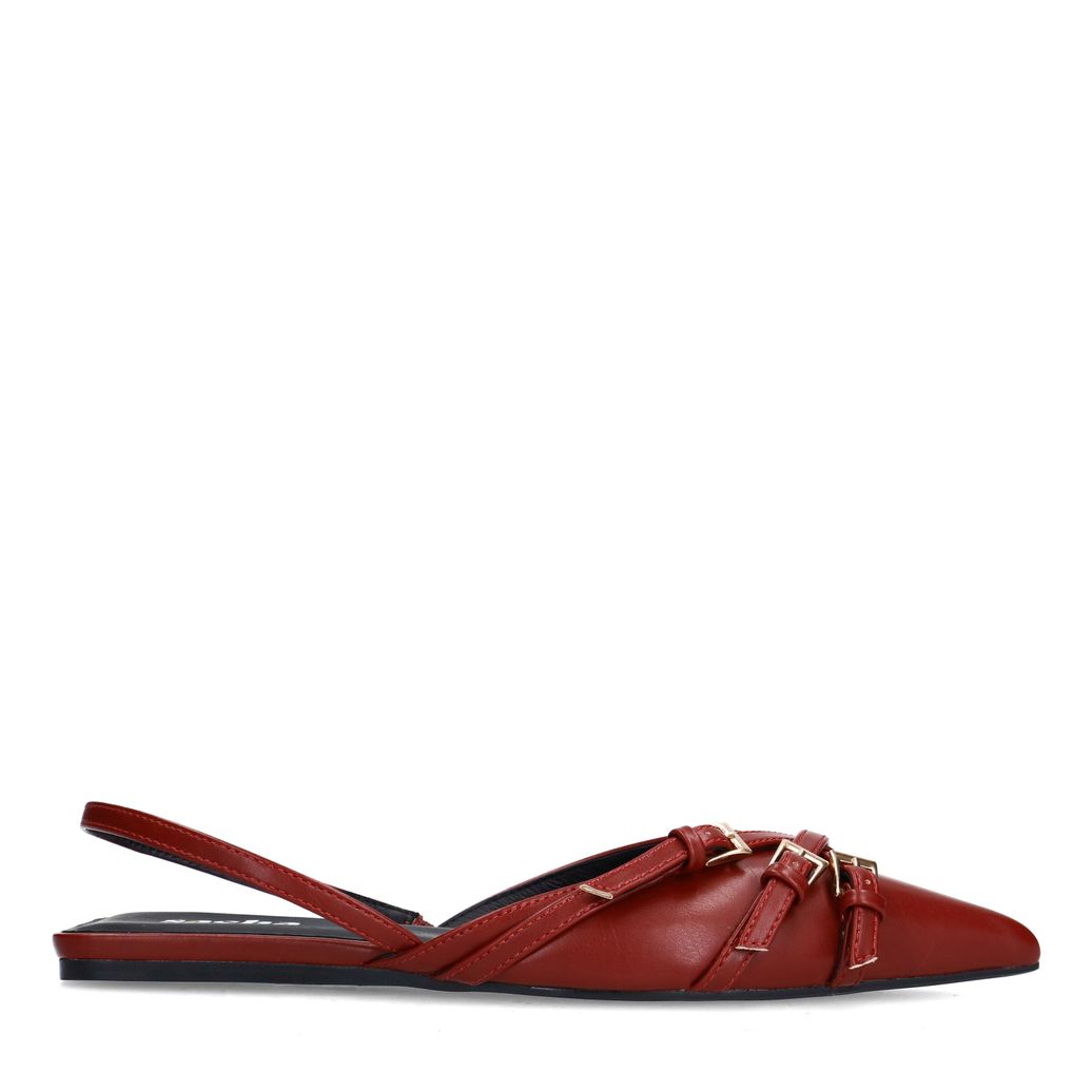 Slingbacks avec boucles - rouge