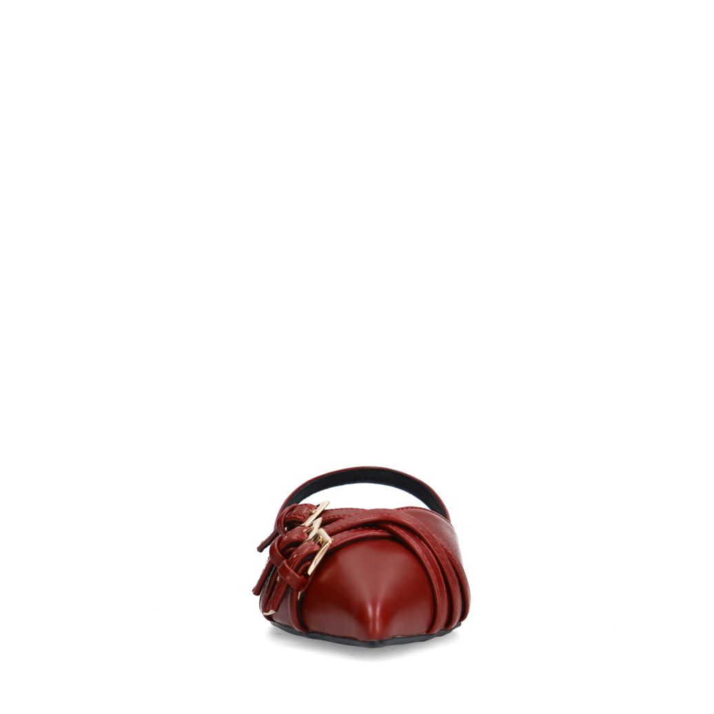 Rode slingbacks met gespen