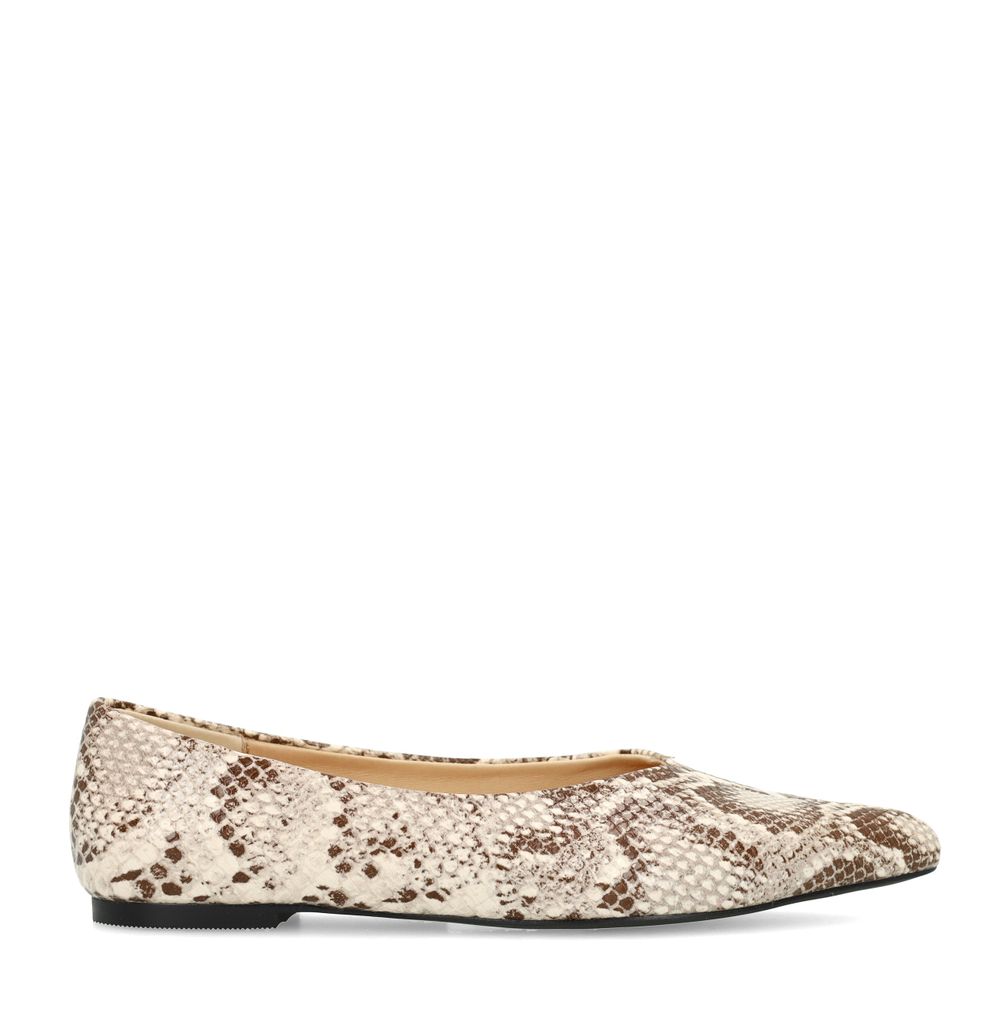 Ballerines avec imprimé serpent - beige