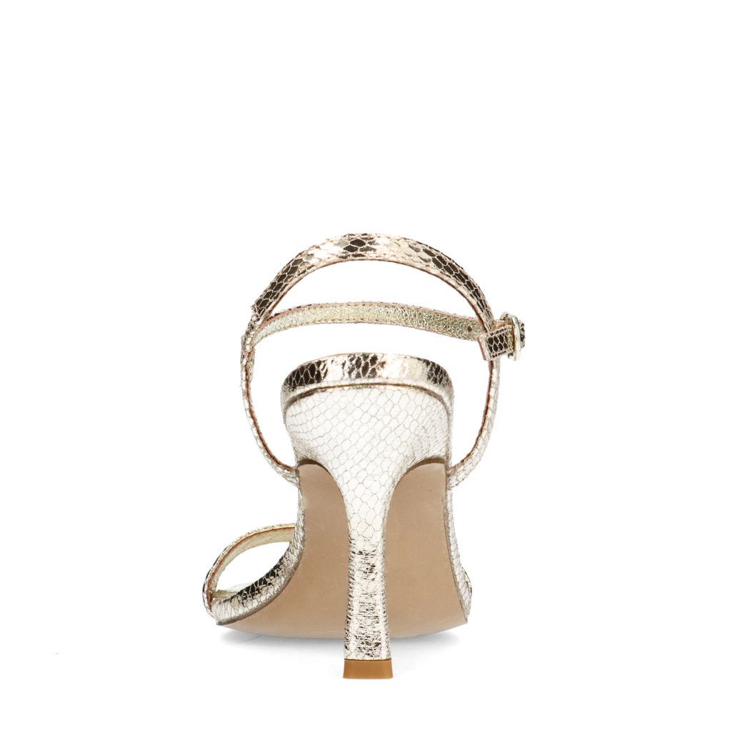 Gouden sandalen met hak
