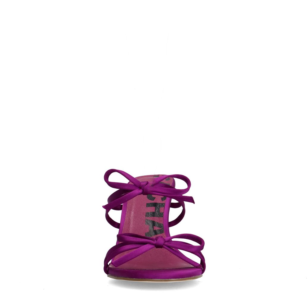 Sandales à talon avec nœuds - violet