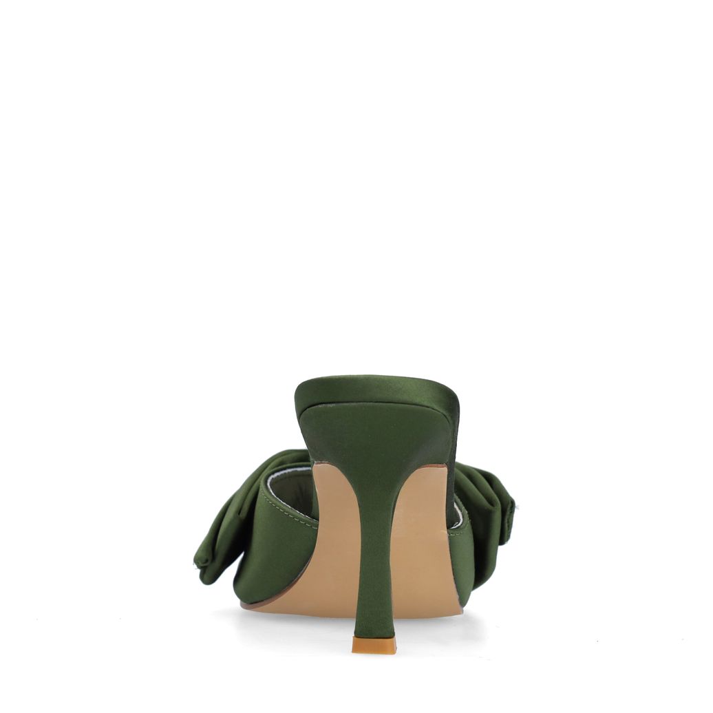 Mules à talon avec nœud - vert
