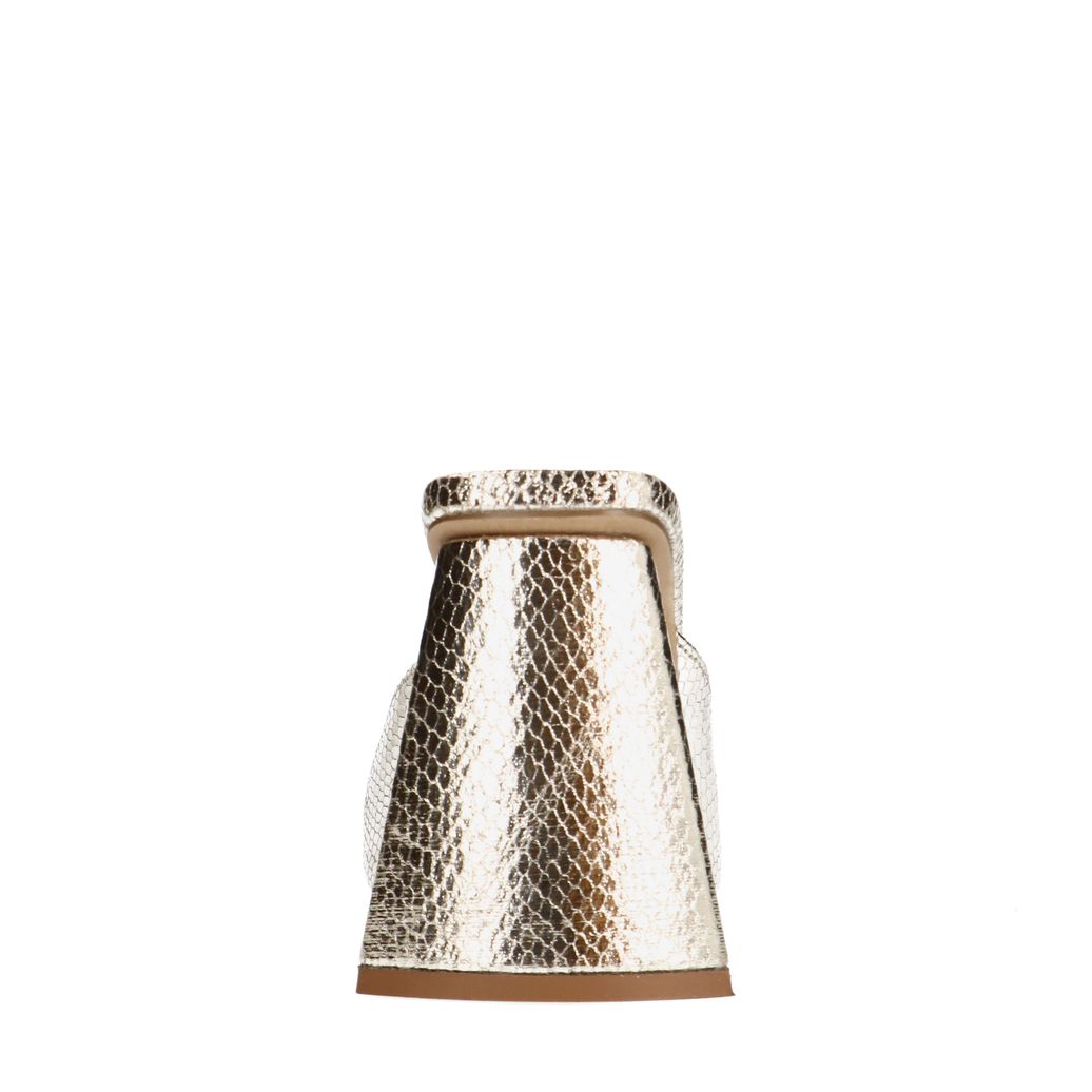 Gouden metallic muiltjes met hak