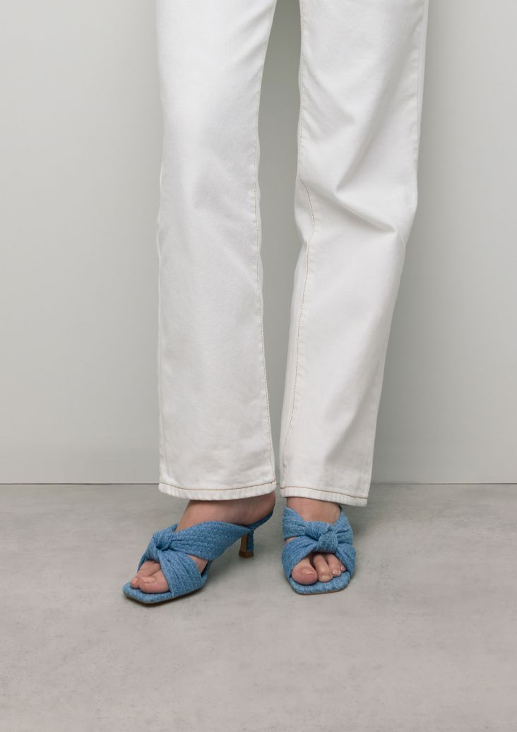 Mules avec nœud - bleu