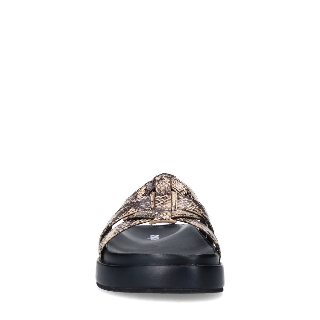 Snakeprint slippers met plateauzool