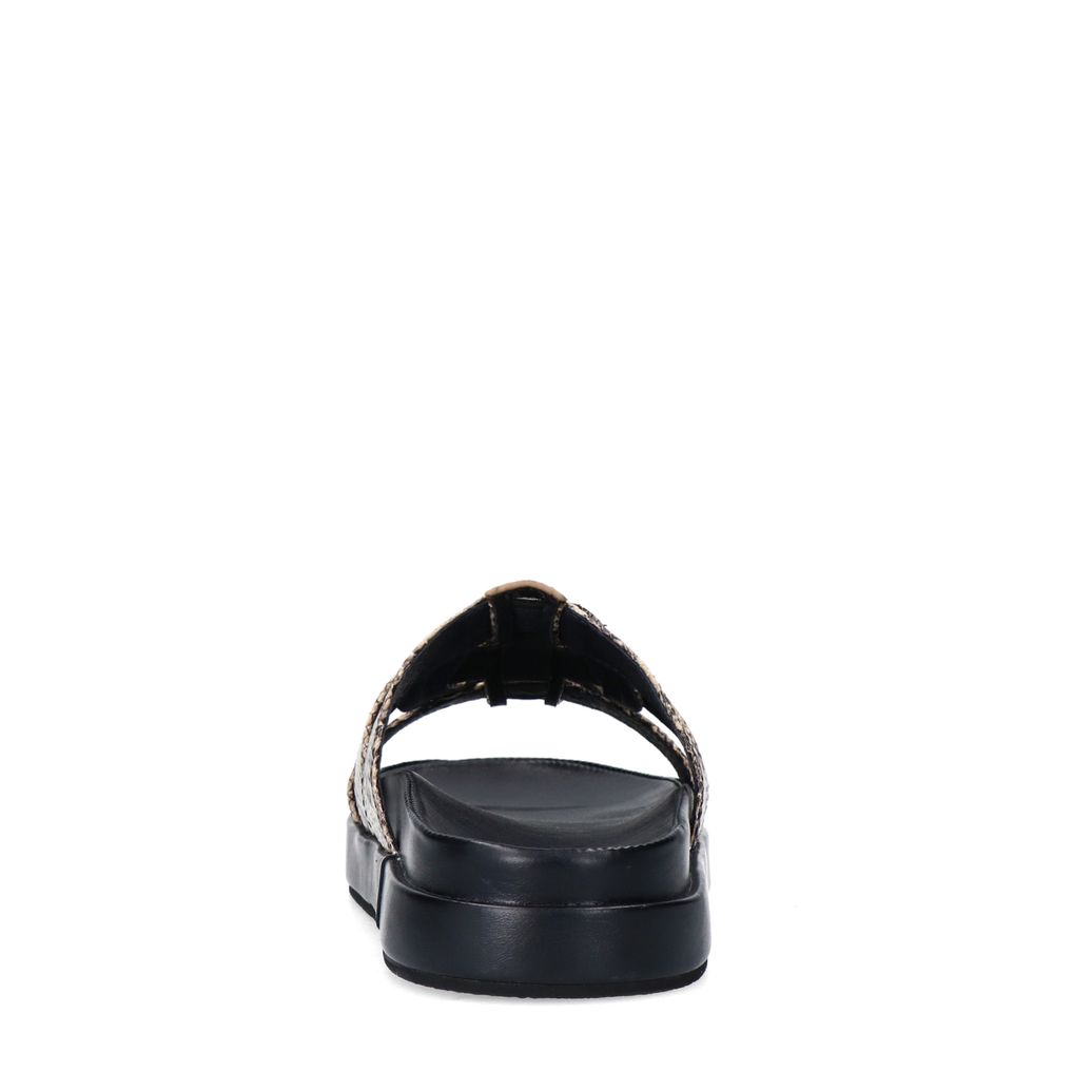 Snakeprint slippers met plateauzool