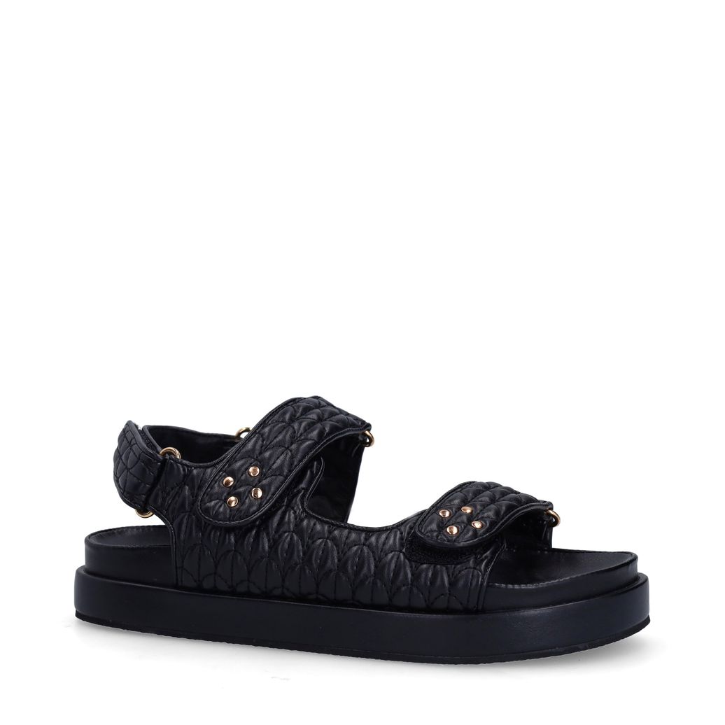 Zwarte sandalen met goudkleurige studs