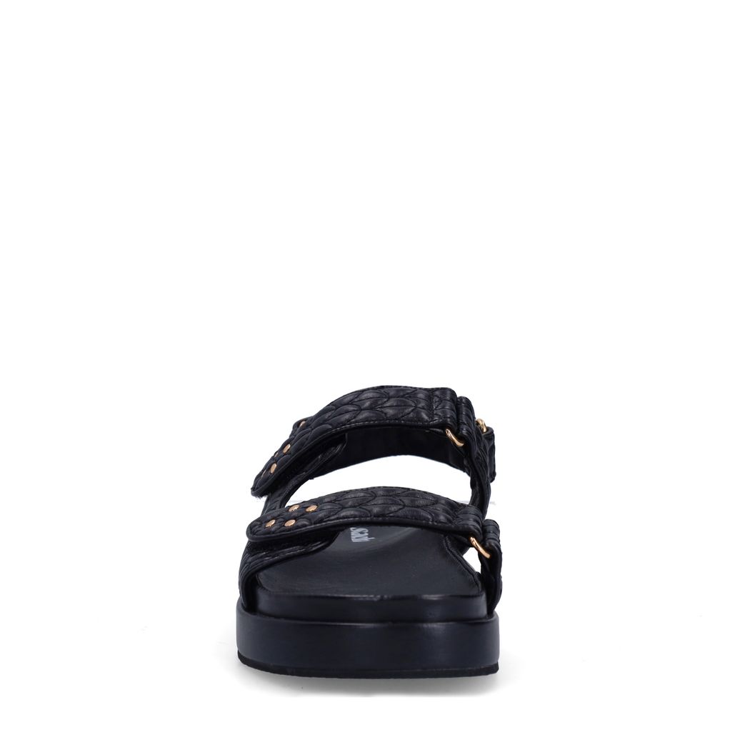 Zwarte sandalen met goudkleurige studs