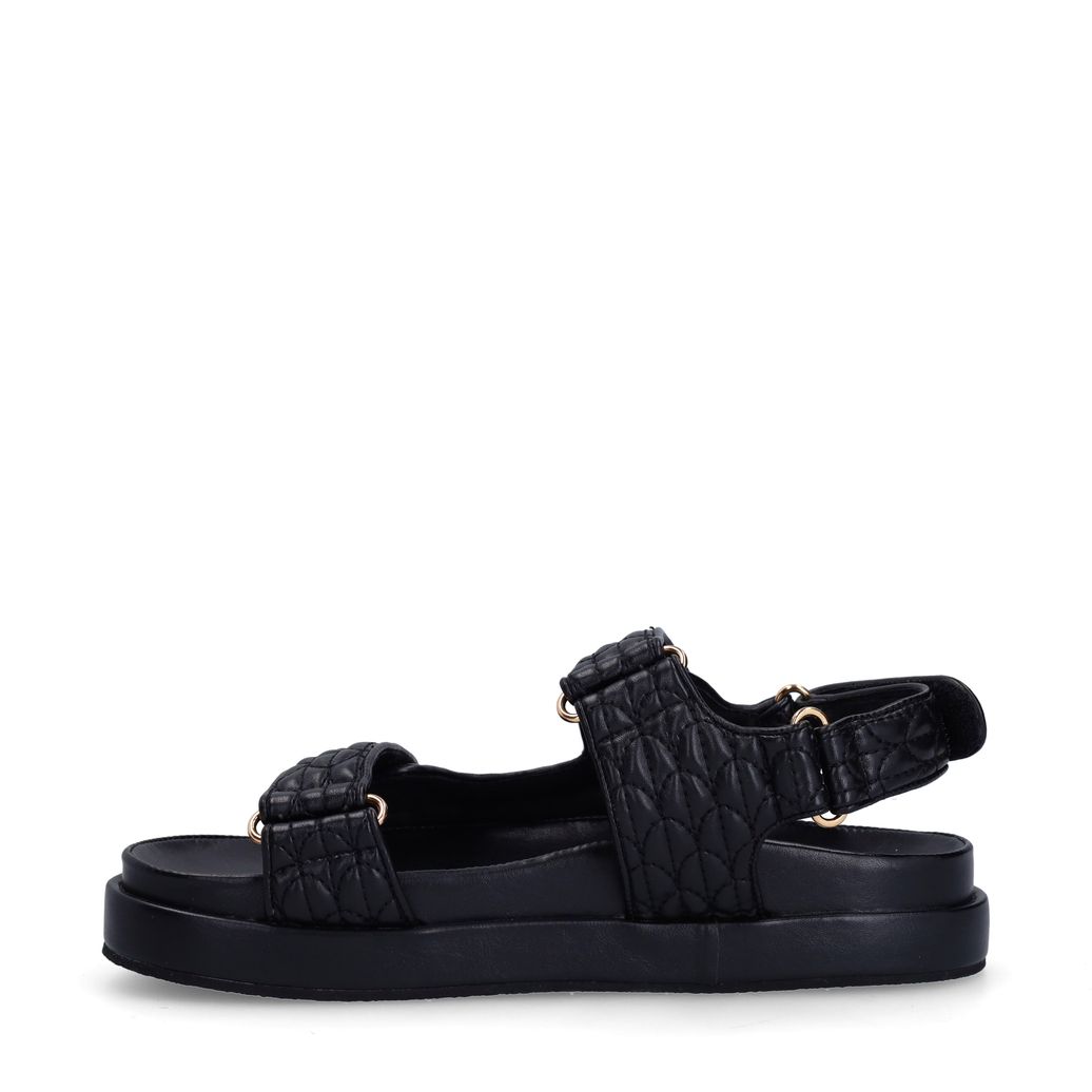 Zwarte sandalen met goudkleurige studs