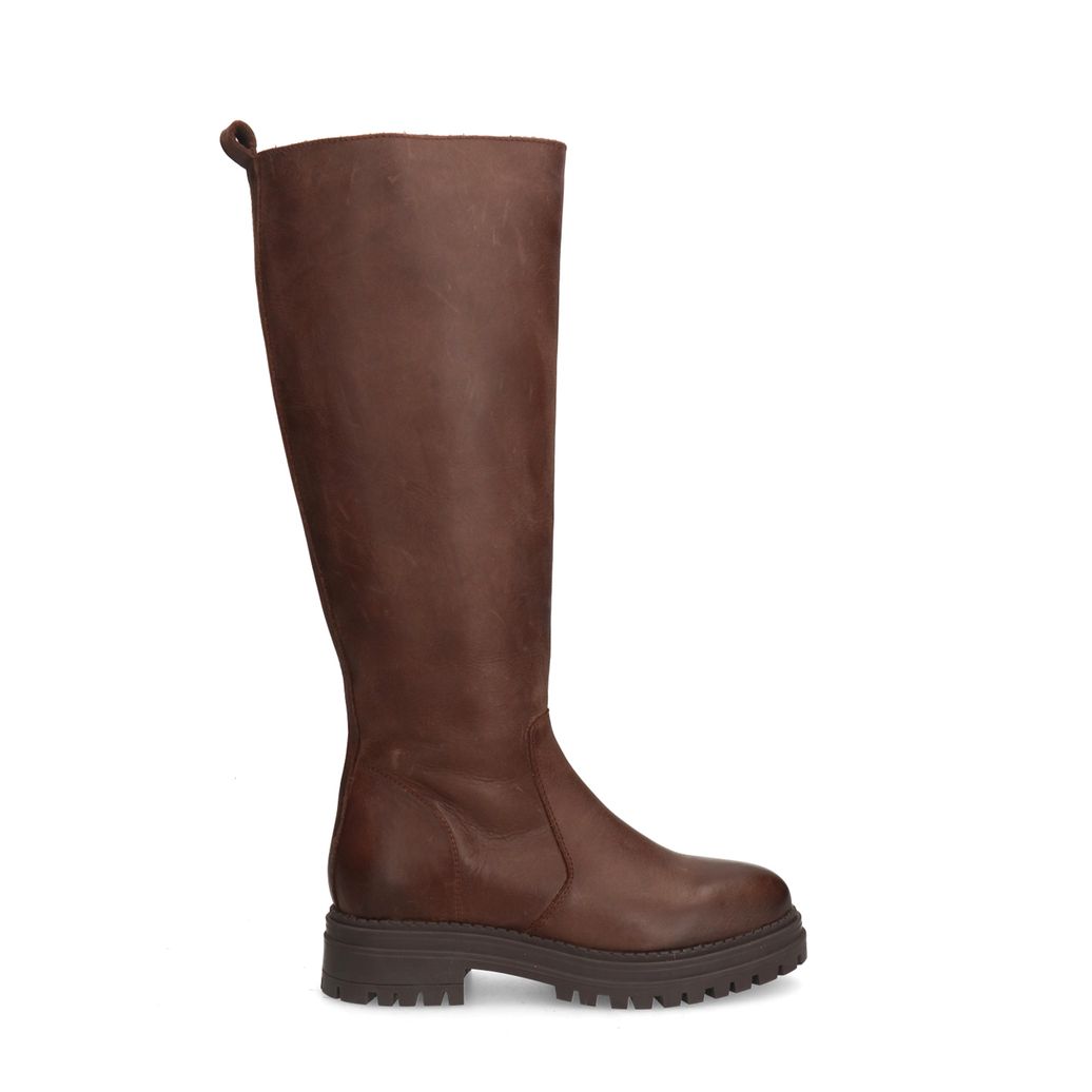 Bottes hautes en cuir - marron