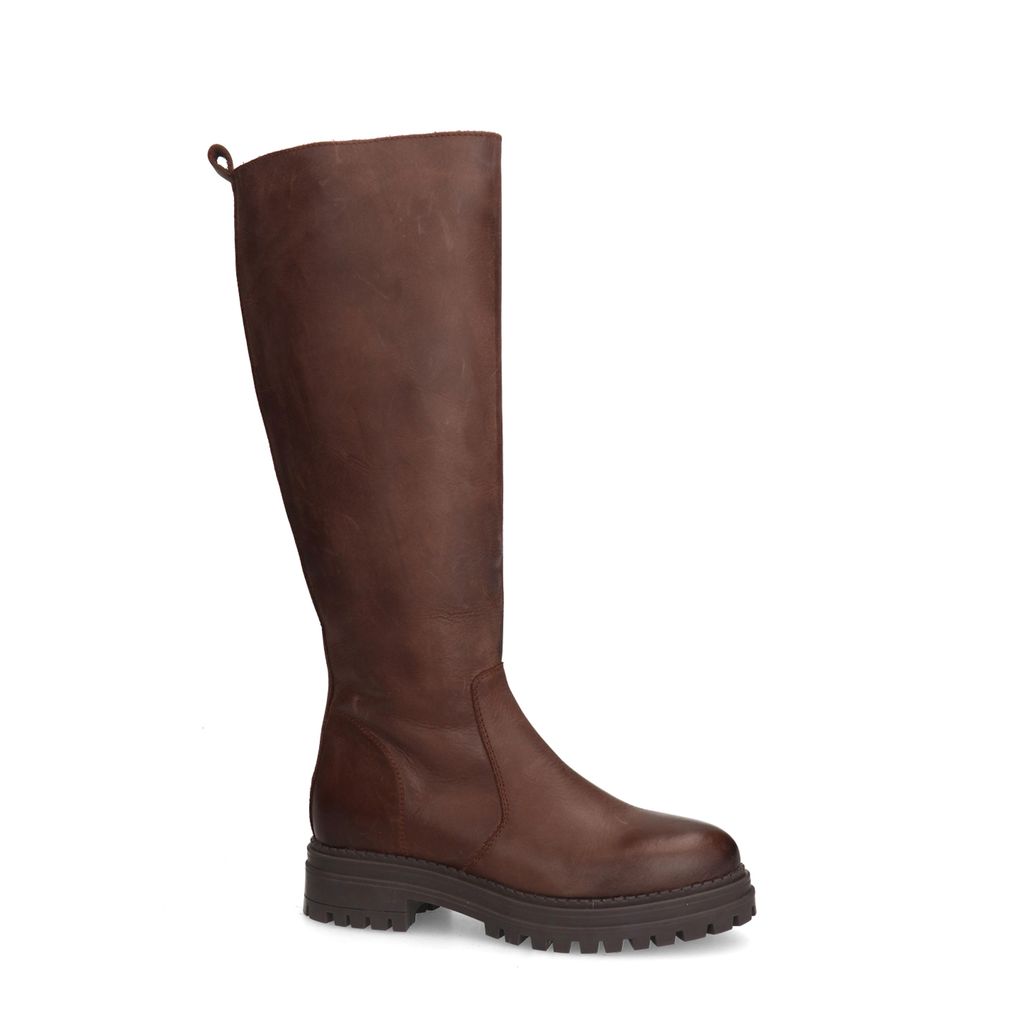 Bottes hautes en cuir - marron