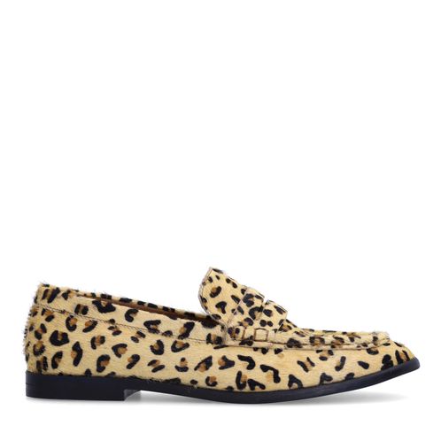 Mocassins léopard en cuir