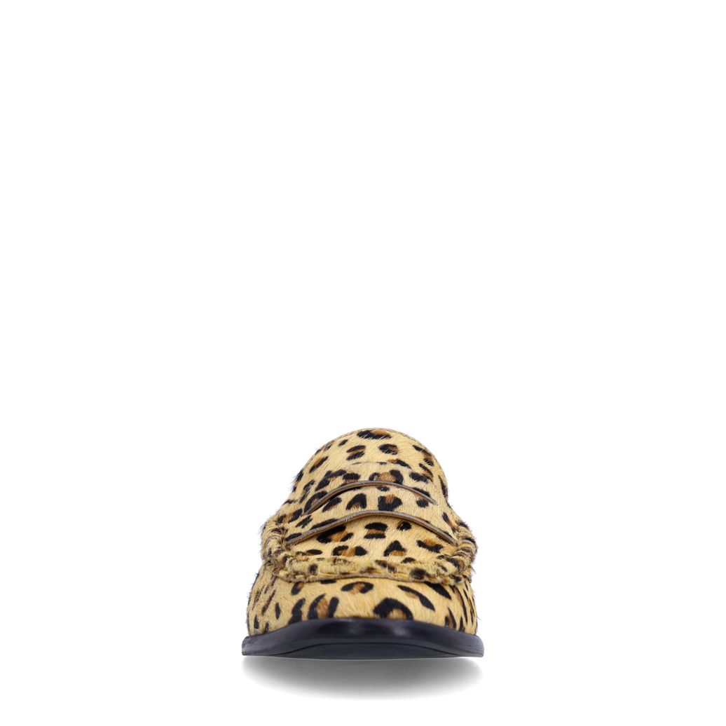 Leopard leren loafers