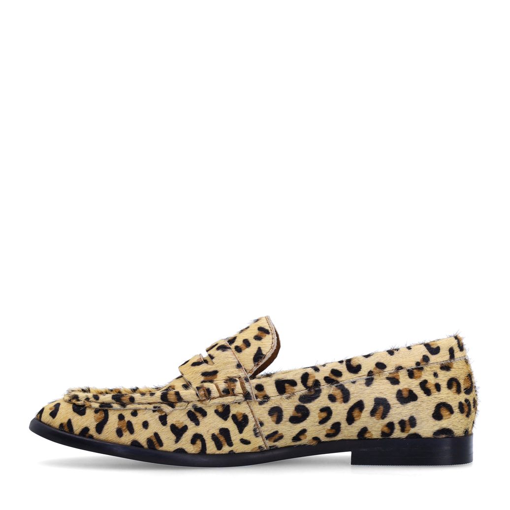 Leopard leren loafers