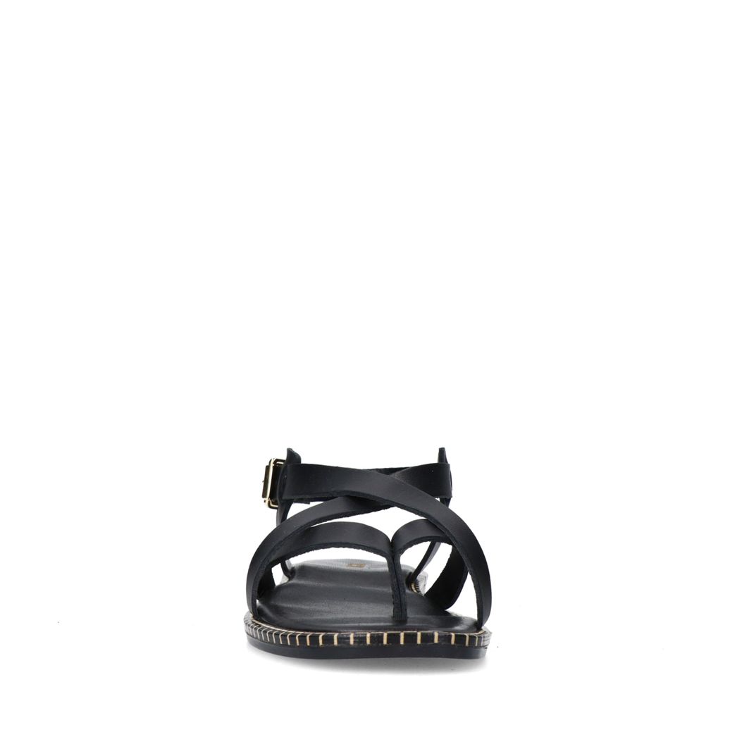 Schwarze Ledersandalen