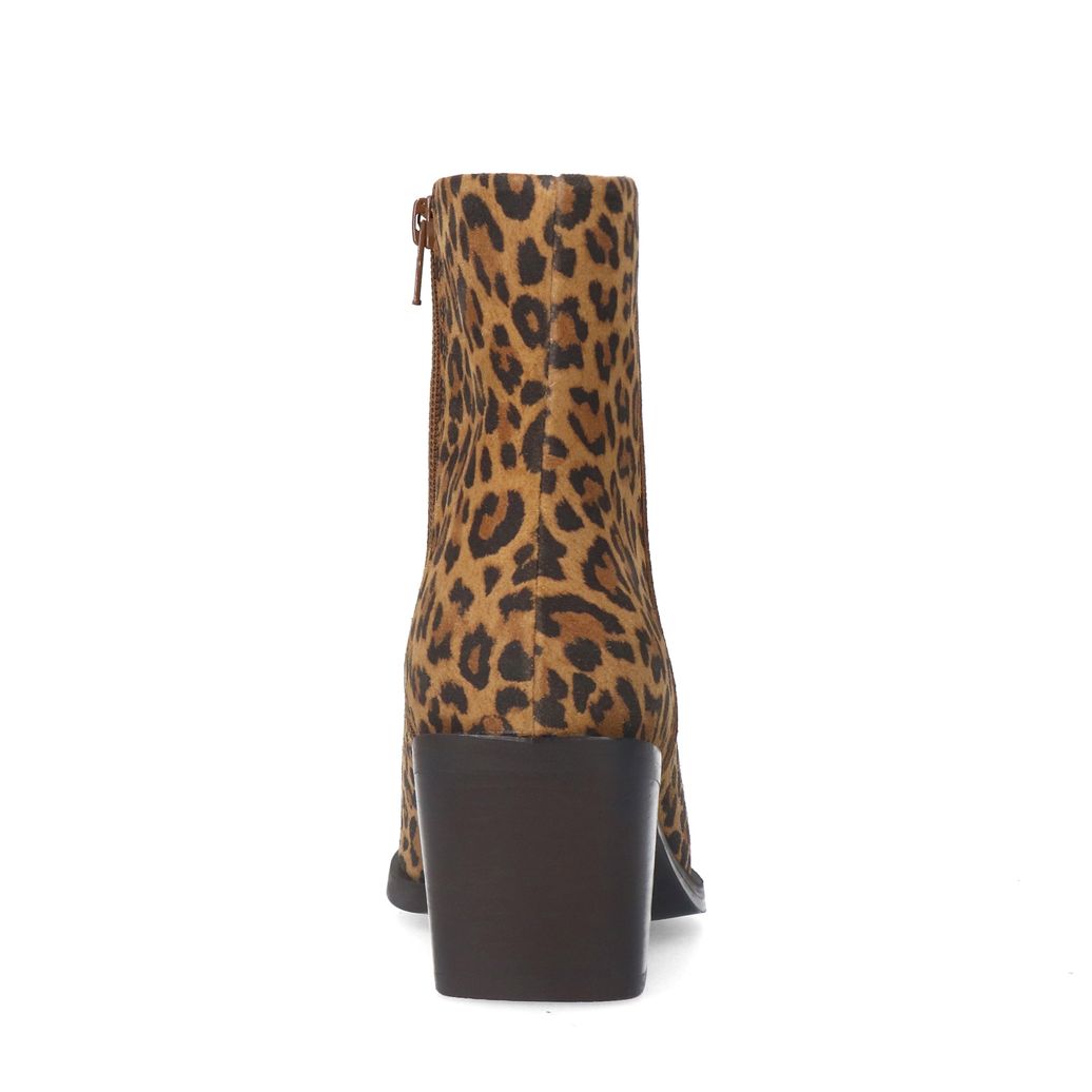 Leopard enkellaarsjes met hak