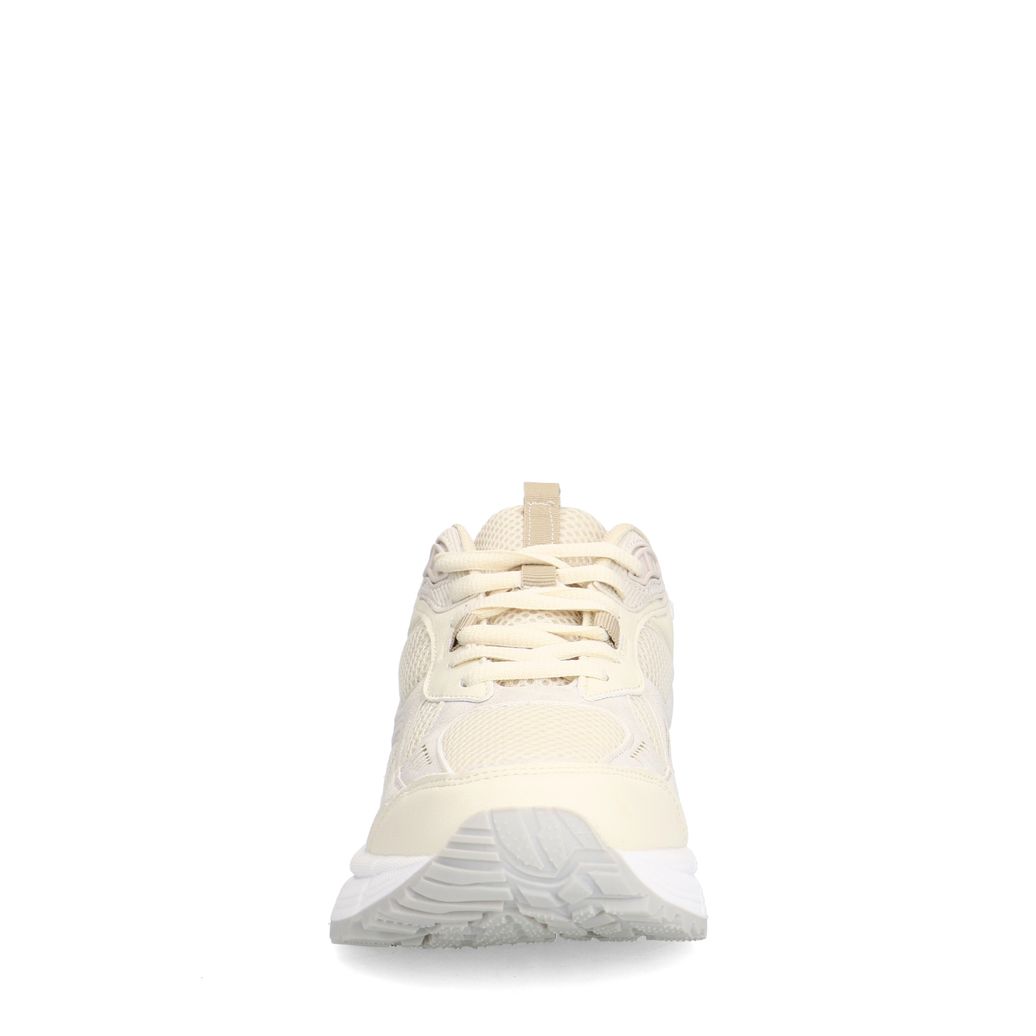Weiße Sneaker mit beigefarbenen Details