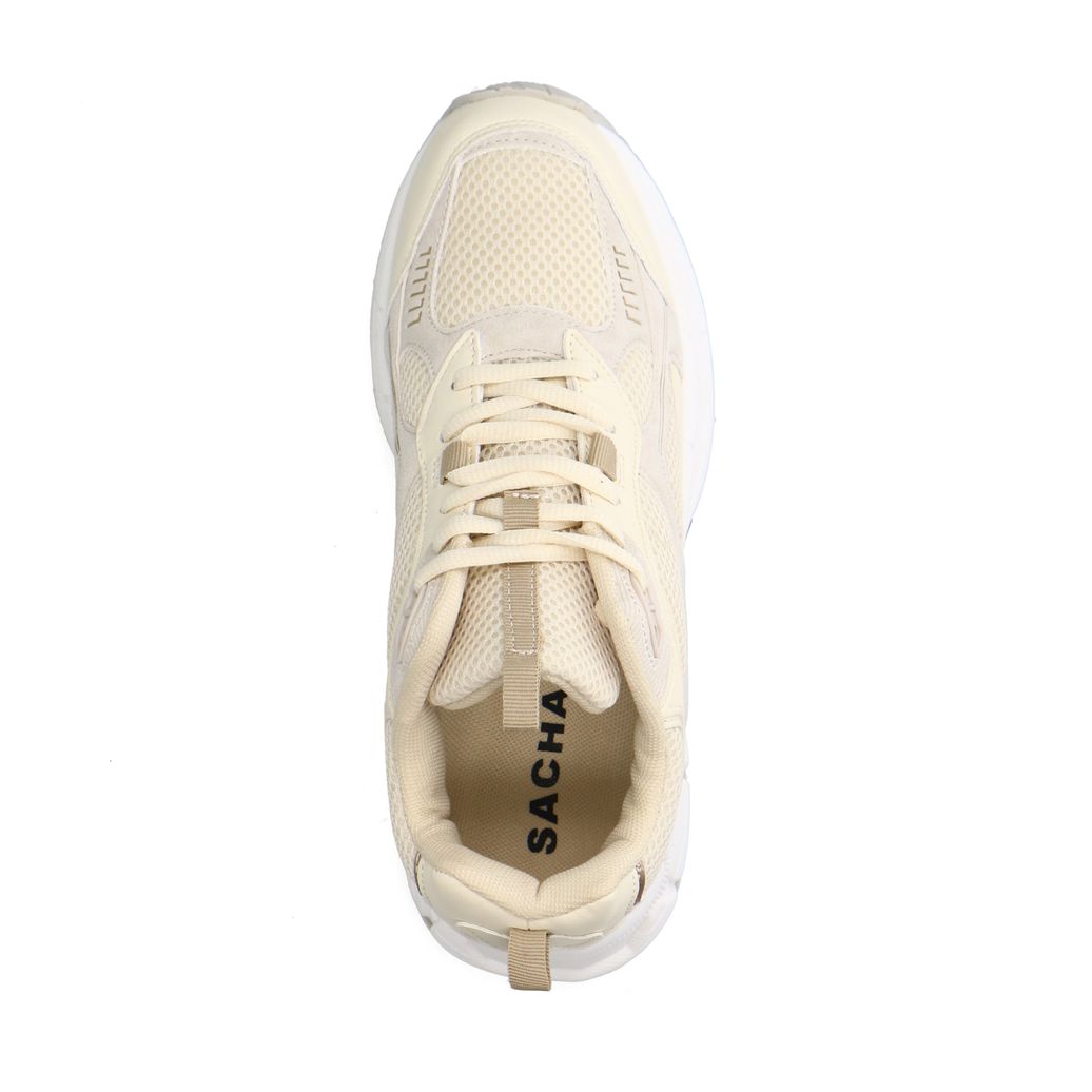 Weiße Sneaker mit beigefarbenen Details