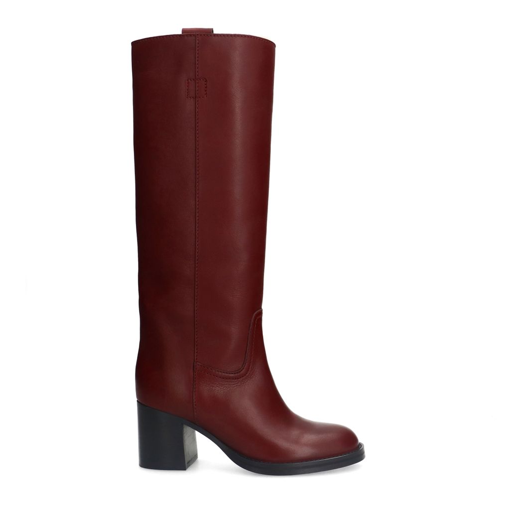 Bottes hautes à talon - bordeaux