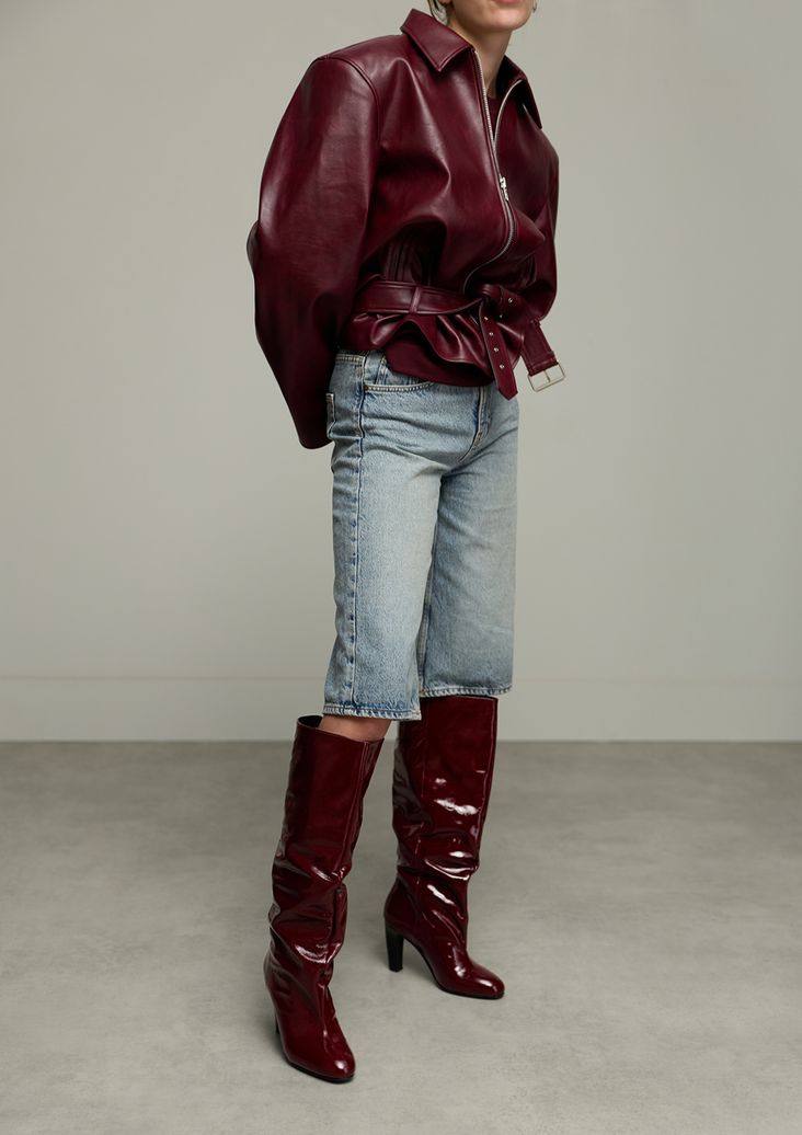 Bottes hautes à talon - bordeaux