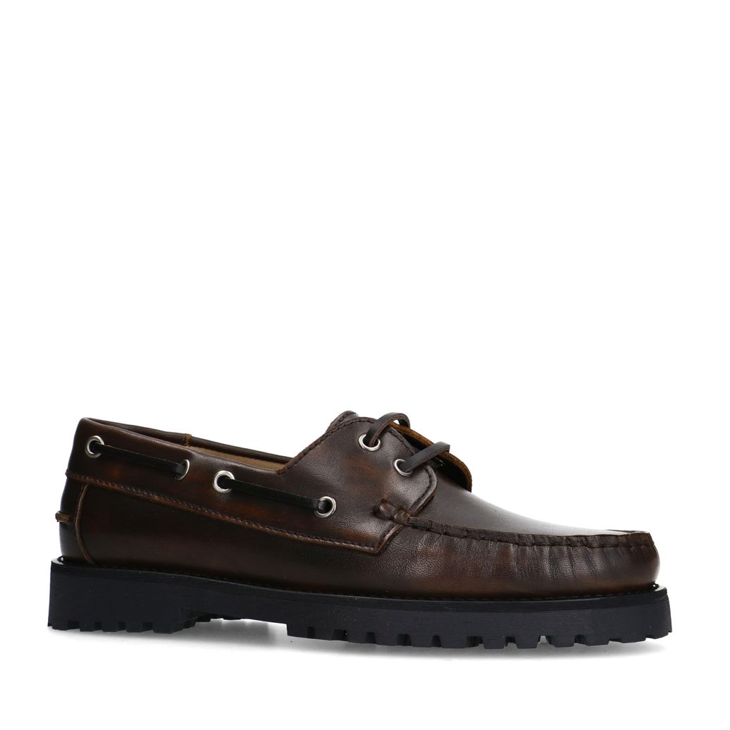 Bruine leren bootschoenen