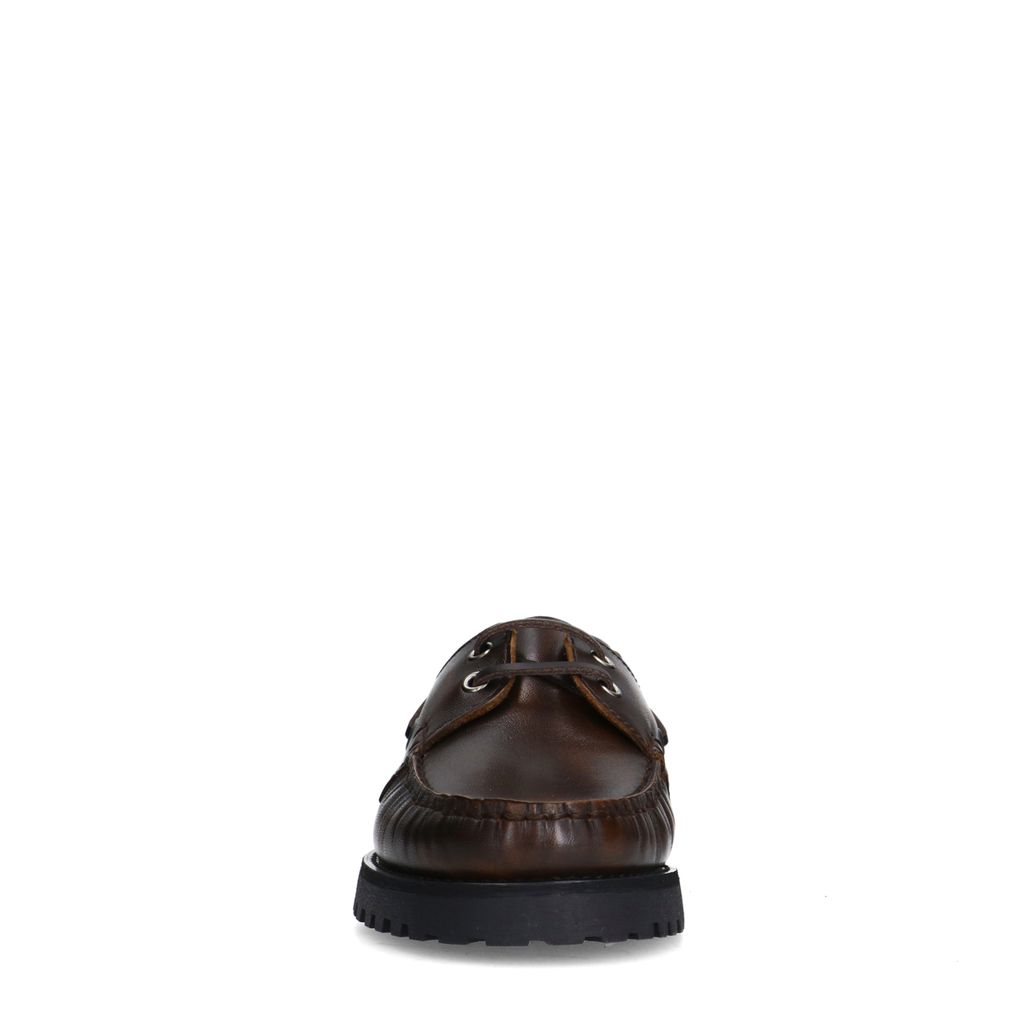 Bruine leren bootschoenen