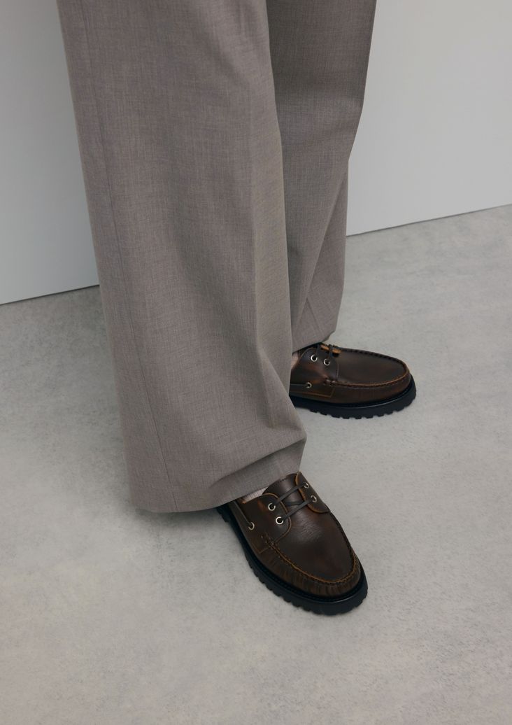Bruine leren bootschoenen