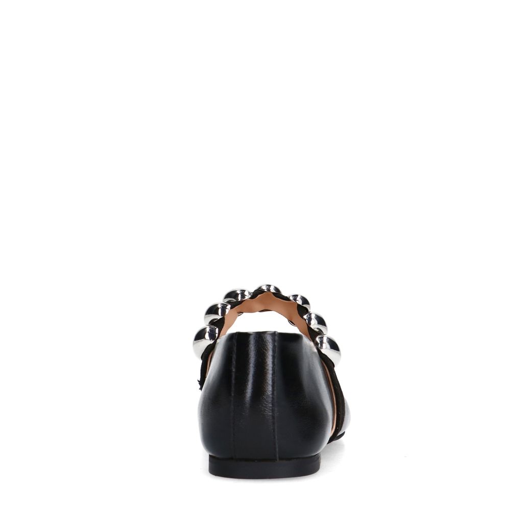 Ballerines en cuir avec clous - noir