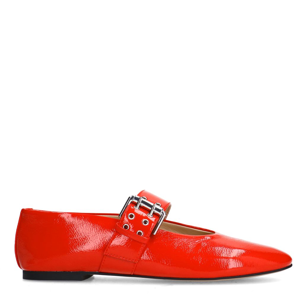 Ballerines vernies avec boucle - rouge