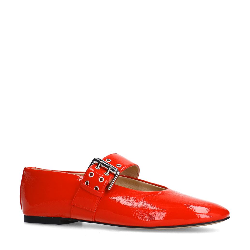 Ballerines vernies avec boucle - rouge
