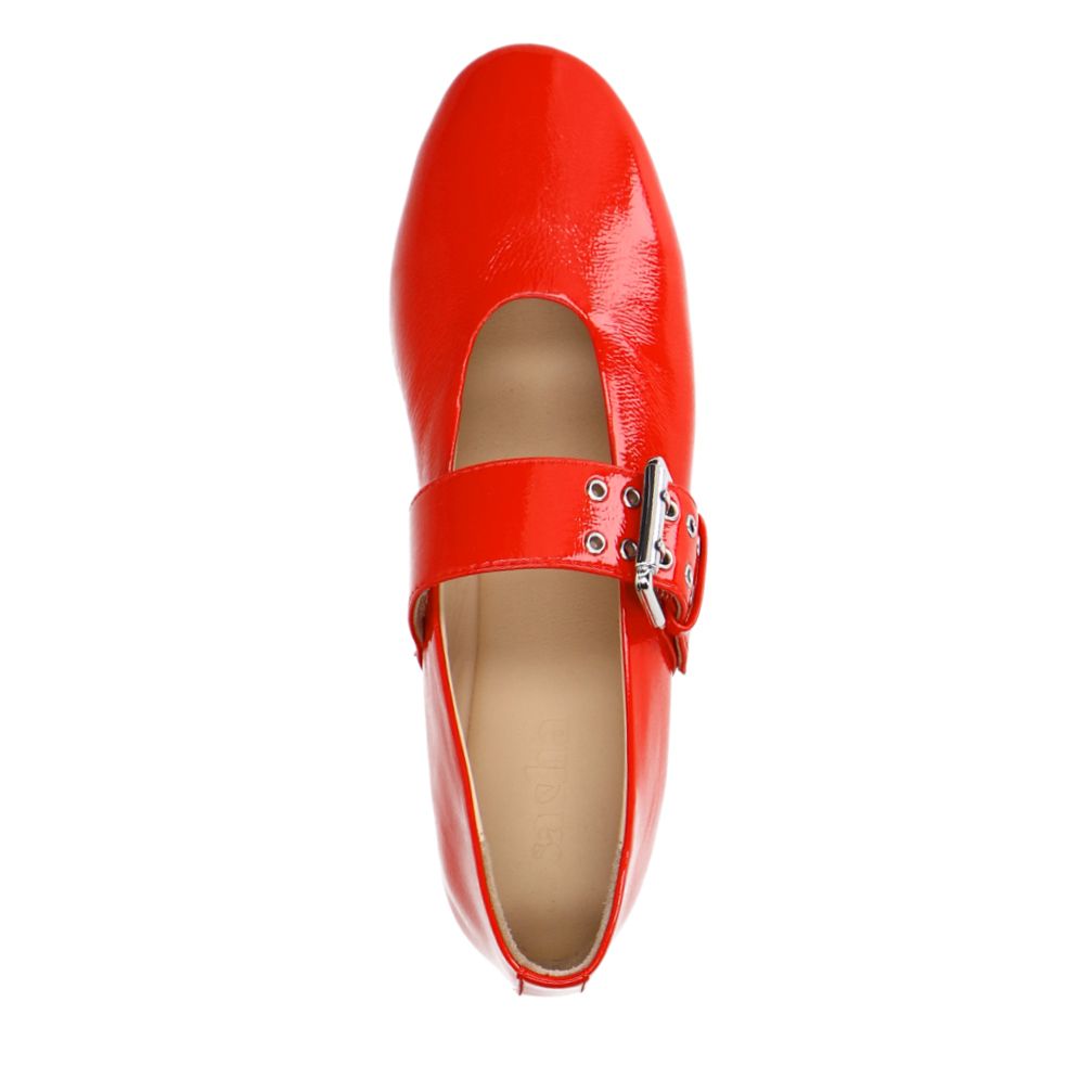 Ballerines vernies avec boucle - rouge