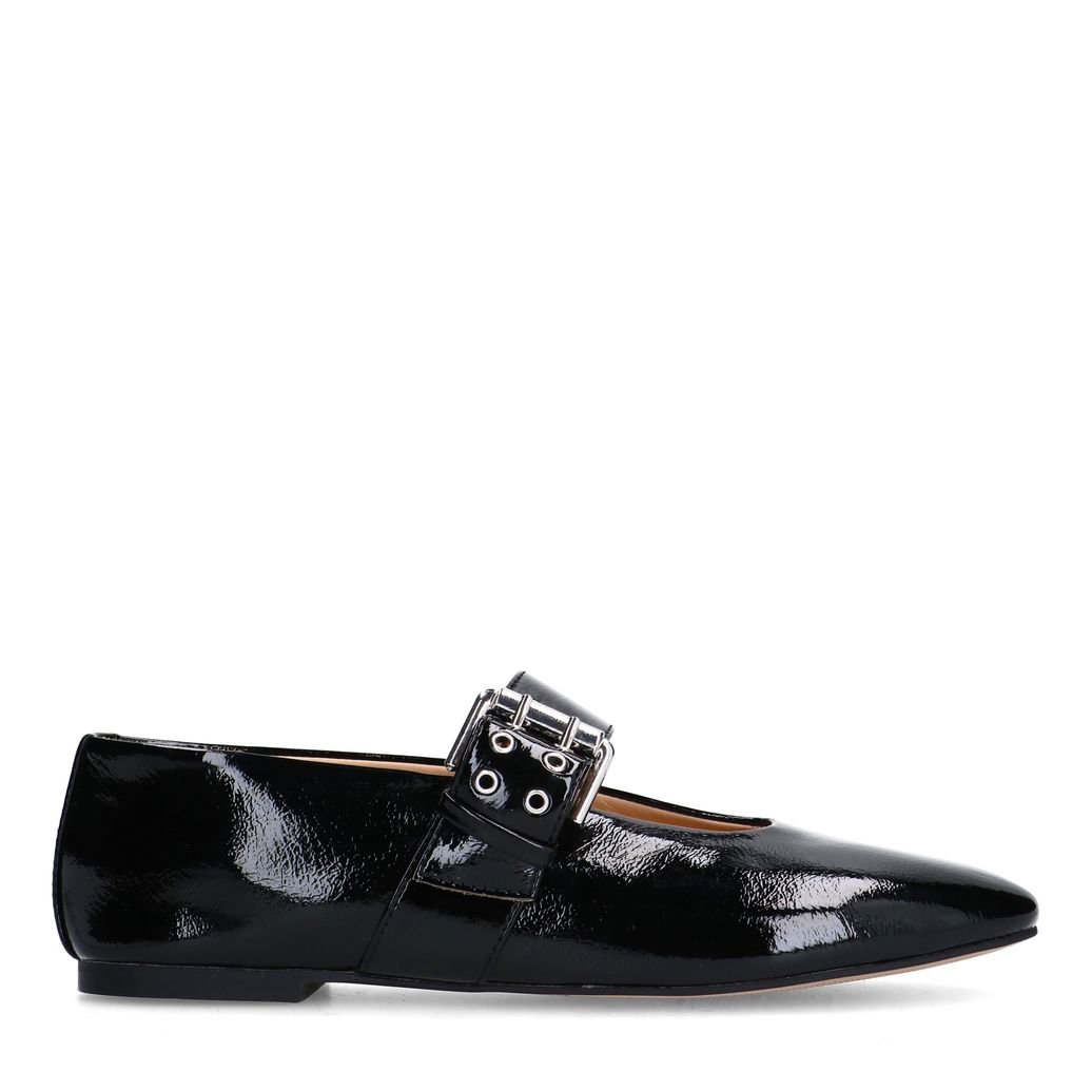Ballerines vernies avec boucles - noir