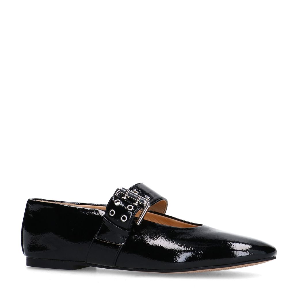 Ballerines vernies avec boucles - noir