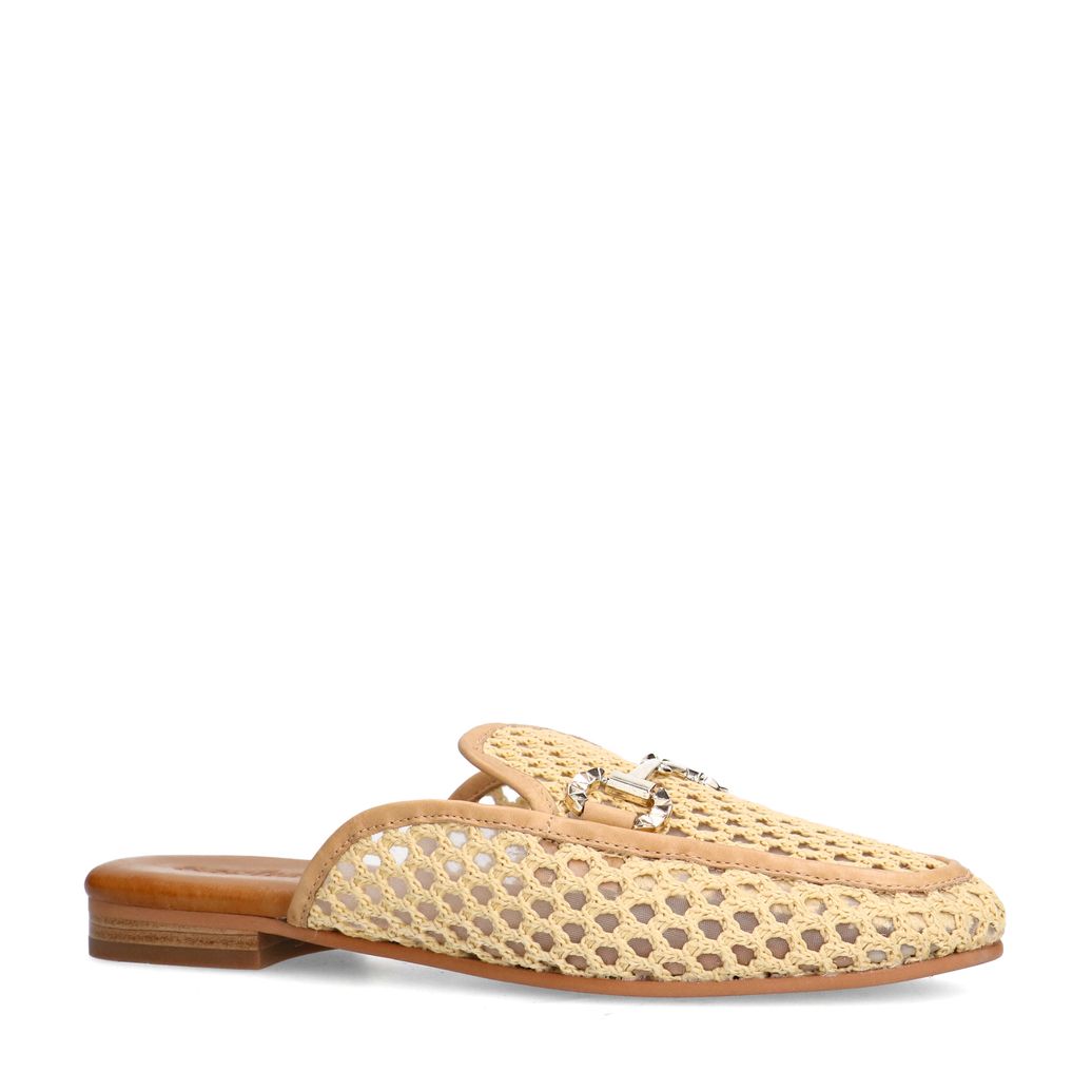 Mocassins slip-on avec chaîne - beige