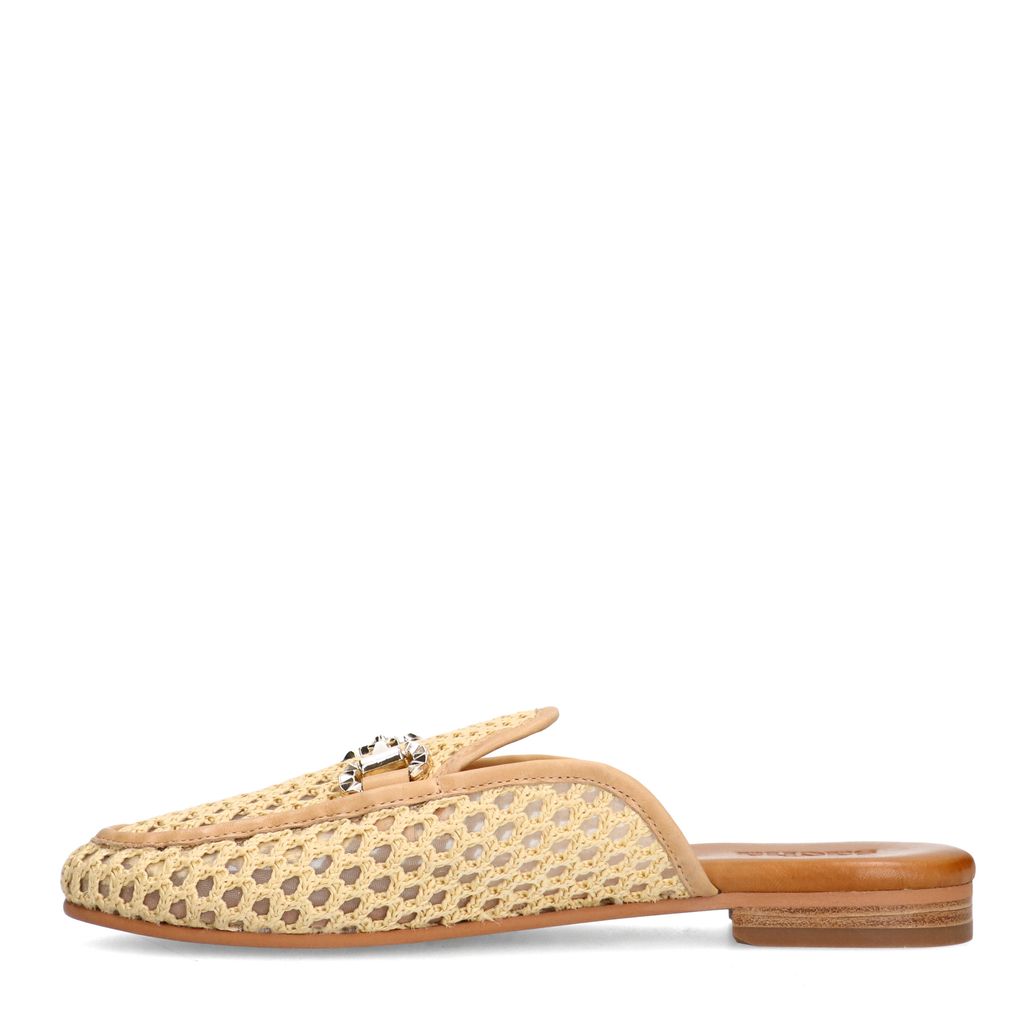 Mocassins slip-on avec chaîne - beige