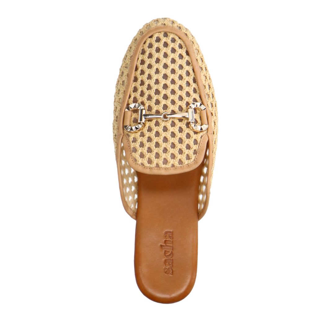 Mocassins slip-on avec chaîne - beige