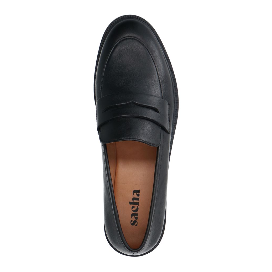 Penny loafers en cuir - noir