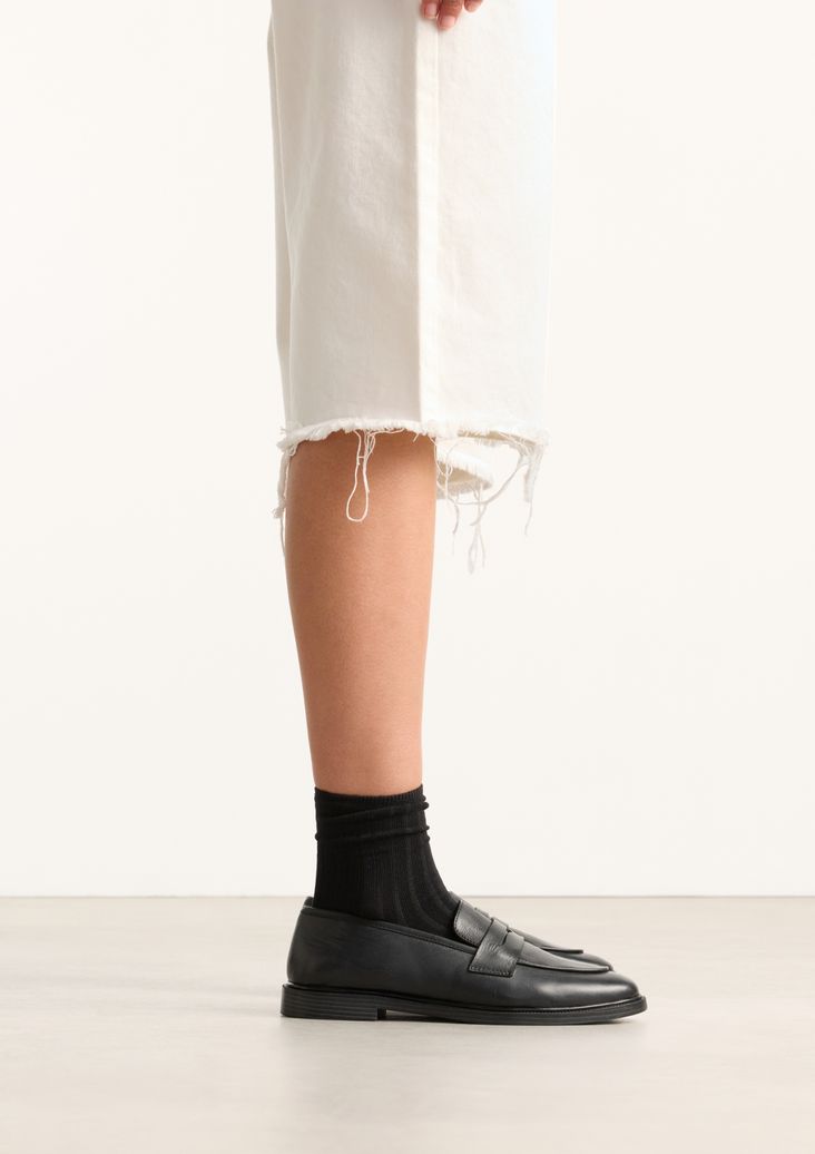 Penny loafers en cuir - noir