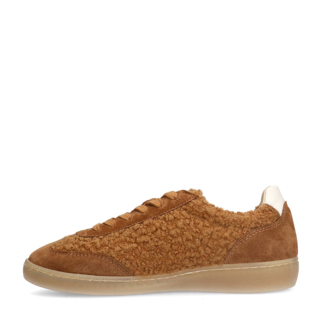 Bruine suède teddy sneakers