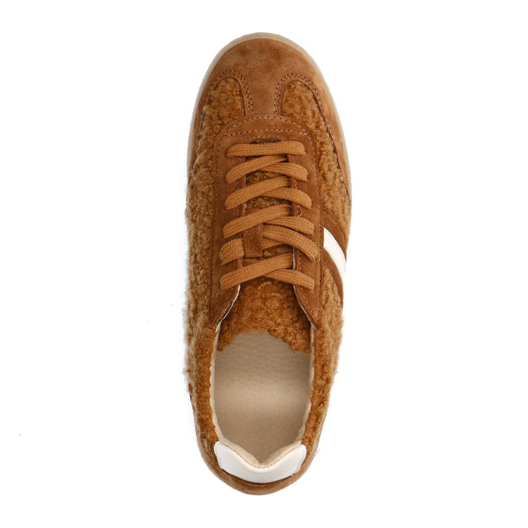 Bruine suède teddy sneakers