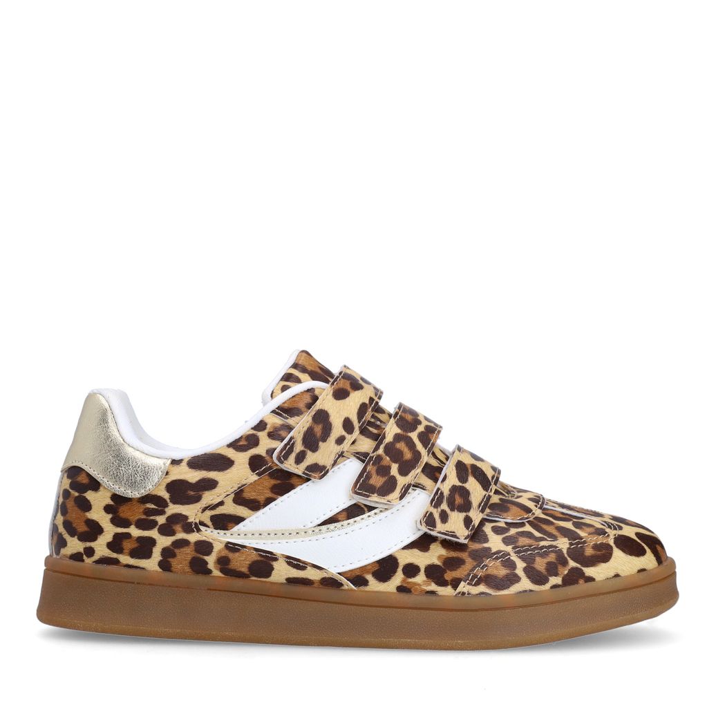 Sneaker mit Leoprint und Klettverschluss