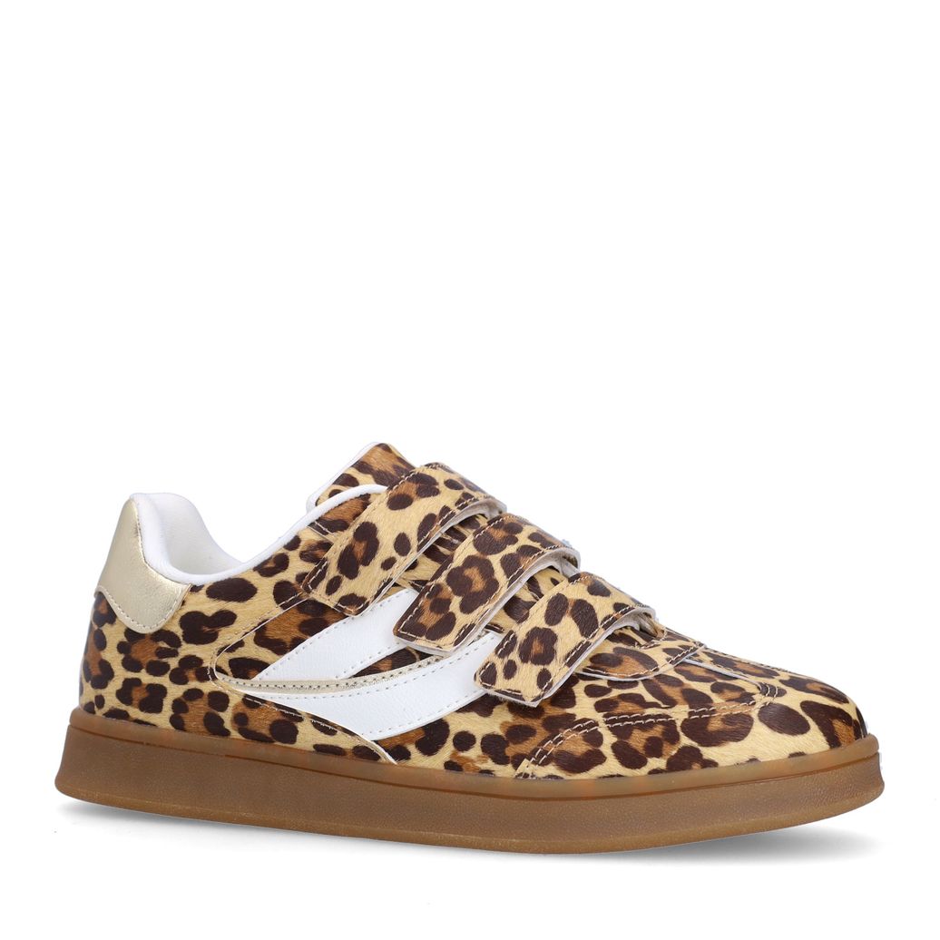 Sneaker mit Leoprint und Klettverschluss