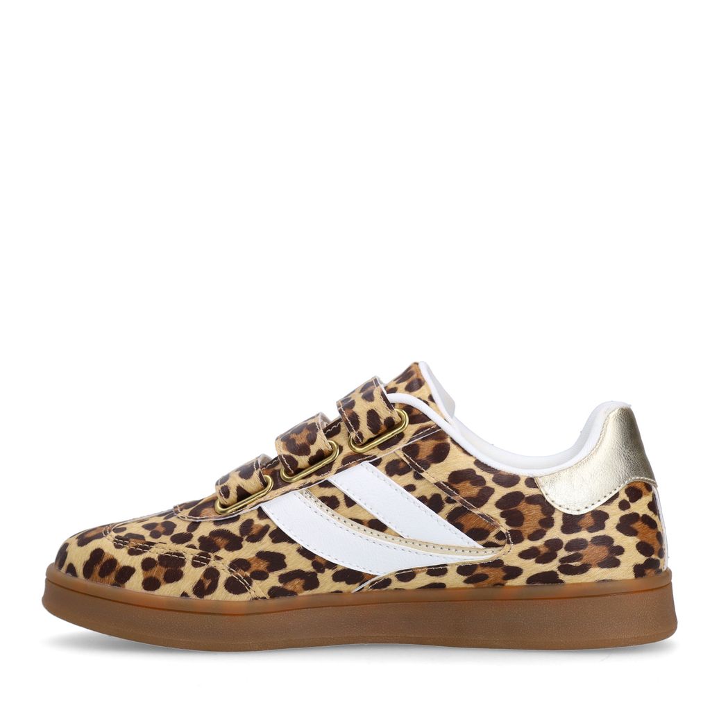 Sneaker mit Leoprint und Klettverschluss