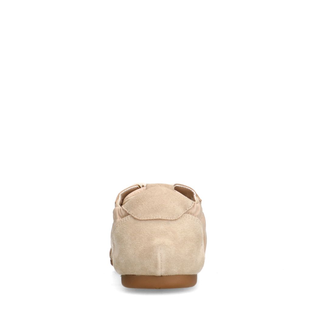 Beige sneakers met kanten veters