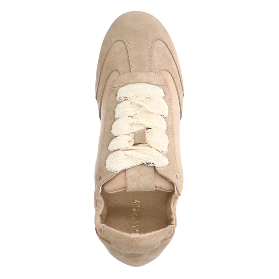 Baskets avec lacets en dentelle - beige