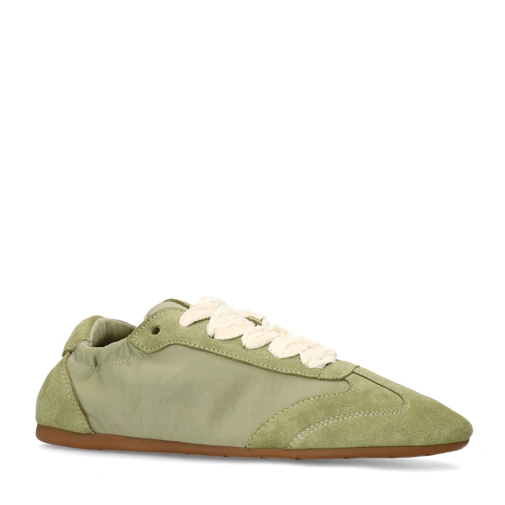 Groene sneakers met kanten veters