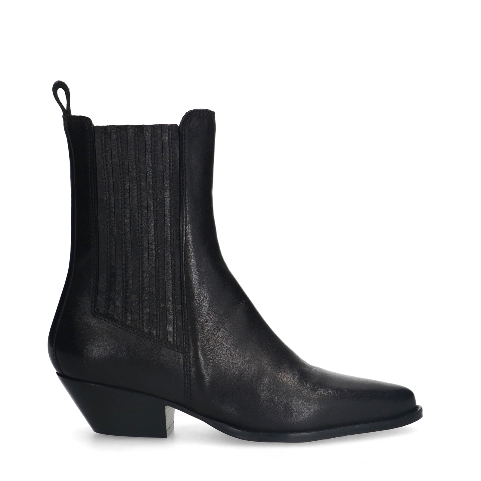 Veterboots Zwart Sacha Leren Veterboots Zwarte Leren Western